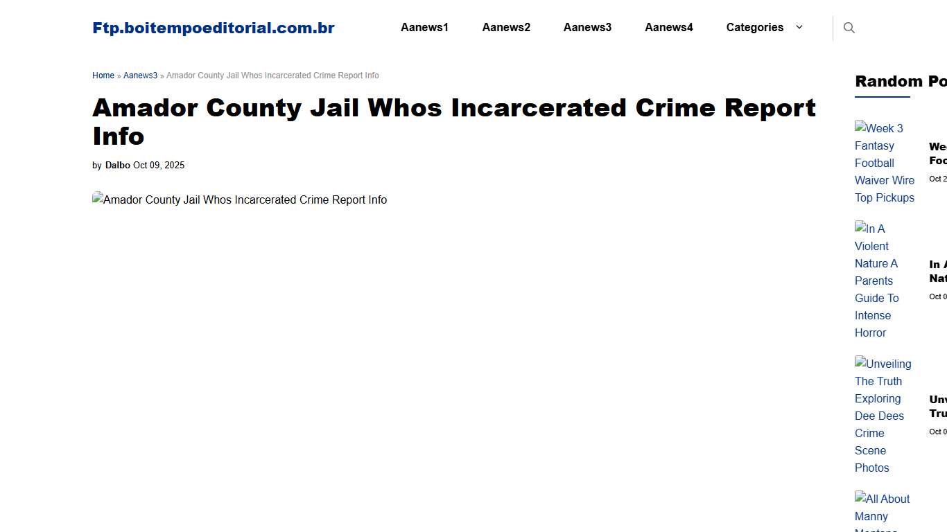 Amador County Jail Whos Incarcerated Crime Report Info