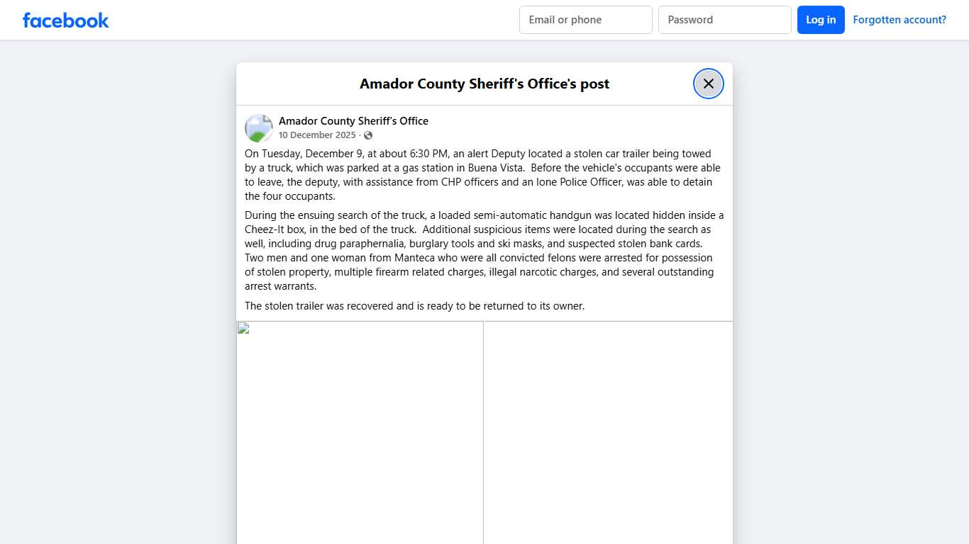 On Tuesday, December 9,... - Amador County Sheriff's Office | Facebook